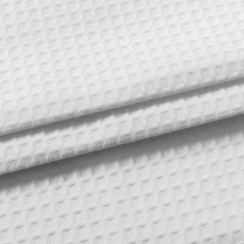Barossa Design Waffle Weave Half Window Tier Curtains, 36 inch Length for Small Bathroom, Set of 2, White
