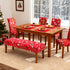 YISUN Christmas Dining Bench Covers, Stretch Printed Christmas Bench Covers, Anti-Dust Removable Bench Slipcover