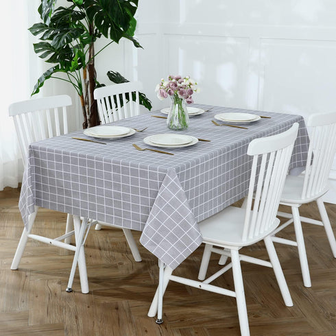Romanstile 54 x 78 Inch Rectangle Plastic Tablecloth, 100% Waterproof Oil-Proof Heavy Duty Vinyl for Dining