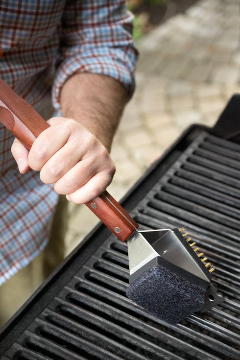 Outset QB45 3-in-1 Grill Brush, Rosewood
