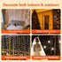 300 8 Twinkle Star LED Curtain String Lights, Modes Plug in Fairy Lights for Bedroom,Wedding,Party,Birthday, Hanging