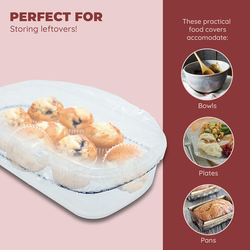 Culinary Elements Reusable Bowl Covers, 12 Count, 4 Sizes, Multi-Purpose Plastic Food Storage