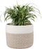 Woven Cotton Rope Plant Basket for 8" Flower Pot - Small Storage Organizer (H7.5 x W8.5)