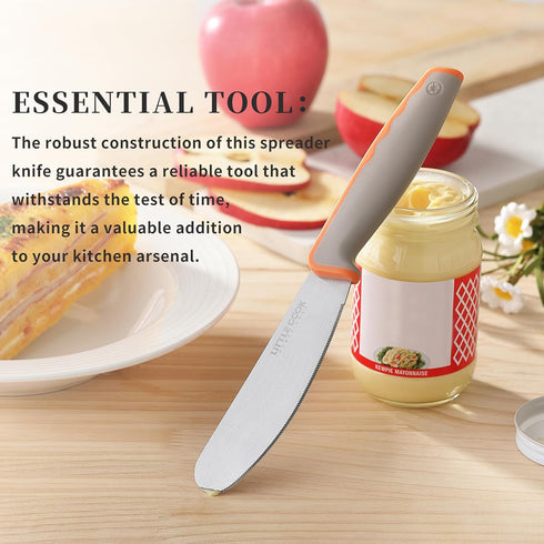 LITTLE COOK SINCE 1995 4.7 Inch Butter Knife Spreader, Little Cook Sandwich Butter Spreader Knife, Stainless Steel