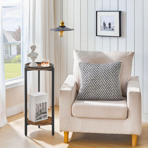 28.7" BF167BZ01 HOOBRO Small Round Side Table, H Tall Coffee Drink Table for Sofa Couch Corner, Small Circle End Table