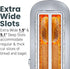 Elite Gourmet ECT4123 Long Slot 4 Slice Toaster, Extra Wide Slots, Bagel, Defrost & Cancel Functions, Stainless Steel