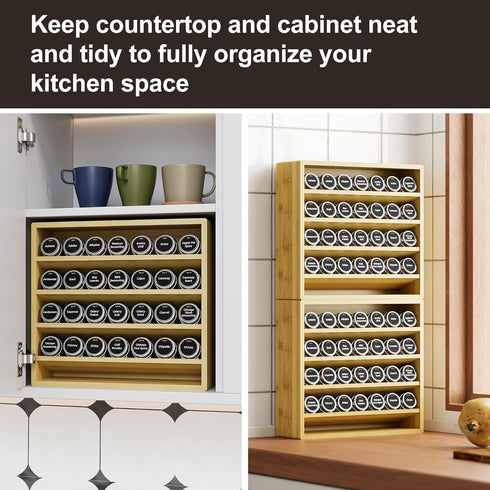 4 Countertop, 13.18 4.13 12.2 inches(Spice Orimade Tier Spice Rack Organizer for Cabinet, Freestanding Bamboo Seasoning