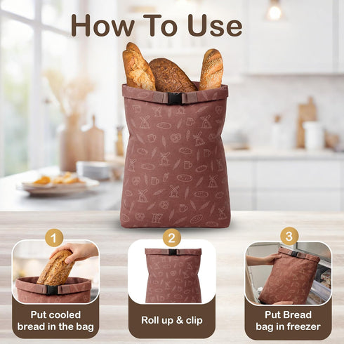 PURIME Beeswax Bread Bag Reusable Sourdough Bread Bags for Artisan Loaves Eco-Friendly, Washable & Sustainable Reusable
