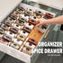 DEWVIE 4 13" 26", Bamboo Spice Drawer Organizer, Tier In Drawer Spices Rack for Cabinet Drawer Expandable From