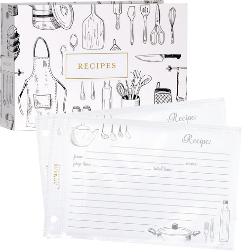 Jot & Mark Mini Recipe Organizer Binder Set, 8.5" x 5.75"