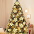 Geefuun 28PCS Christmas Tree Decorations: Gold Glitter Poinsettias Artificial Flowers Ornaments with Clips