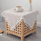 Linen Small Square Tablecloth 24 x 24 Inch Beige Washable Wrinkle Resistant