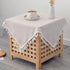 Linen Small Square Tablecloth 24 x 24 Inch Beige Washable Wrinkle Resistant
