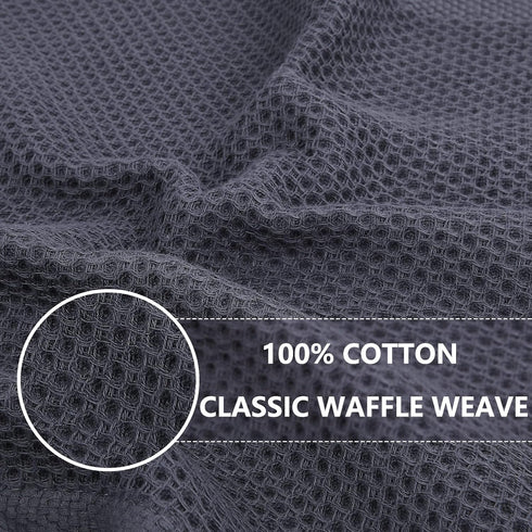 Homaxy 100% Cotton Waffle Weave Kitchen Dish Towels, Ultra Soft Absorbent Quick Drying Cleaning Towel (13 x 28 Inches,