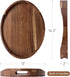 NAVORIX 17'' 13'' Counter Acacia Wood Serving Tray with Handles - x Round, Decorative Ottoman Trays for Breakfast, Home
