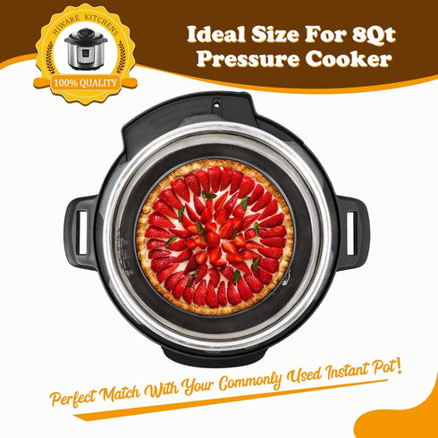 HIWARE 8 Inch Non-stick Springform Pan with Removable Bottom - Leakproof Cheesecake Pan with 50 Pcs Parchment Paper by HIWARE