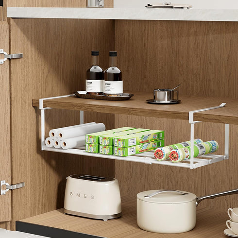 Closet, Organization(White,2PCS) Expandable Hanging Shoe Rack Organizer for Adjustable Shoe Rack Under Cabinet Shelf