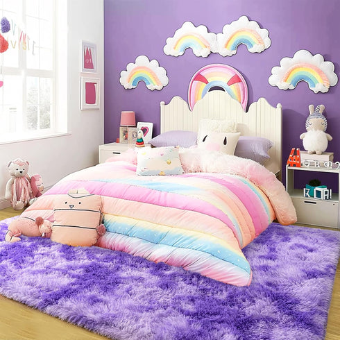 Super Fluffy Rug for Bedroom, 4x6 Shag Fuzzy Area Rug for Living Room, Non Slip Throw Rugs for Kids