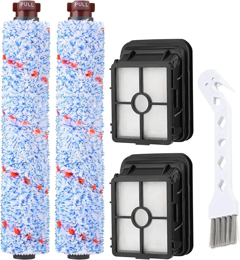 Brush Filter Replacement for Bissell CrossWave Floor Cleaner 3888A 2306A 1785 Series, 2 Multi Surface Brush + 2 Filter