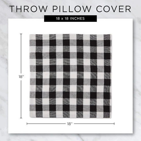 DII Decorative Square Throw Pillow Cover Collection, 18x18, Navy Gingham, 4 Piece