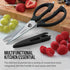 Farberware 4 in 1 Multipurpose Stainless Steel Kitchen Scissors with Blade Cover, Black by Farberware
