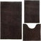 Bathroom Rugs Chenille 3-Piece - Extra Soft Absorbent Shag Bathroom Mats, Machine Wash Non-Slip (Coffee)