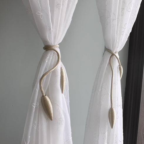 Valea Home 2 Pieces Creative Curtain Tiebacks Clips, European Style Custom Made Holders, Beige