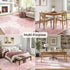 5x7 Pink Rugs for Bedroom Girls: Modern Large Washable Cute Boho Floral Pattern Area Rug Soft Indoor Floor Non-Slip Low