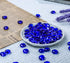 CYS EXCEL Cobalt Blue Glass Gemstone Beads - 1 LB Flat Marble Beads, Aquarium Decor, Approx. 85-100 PCS