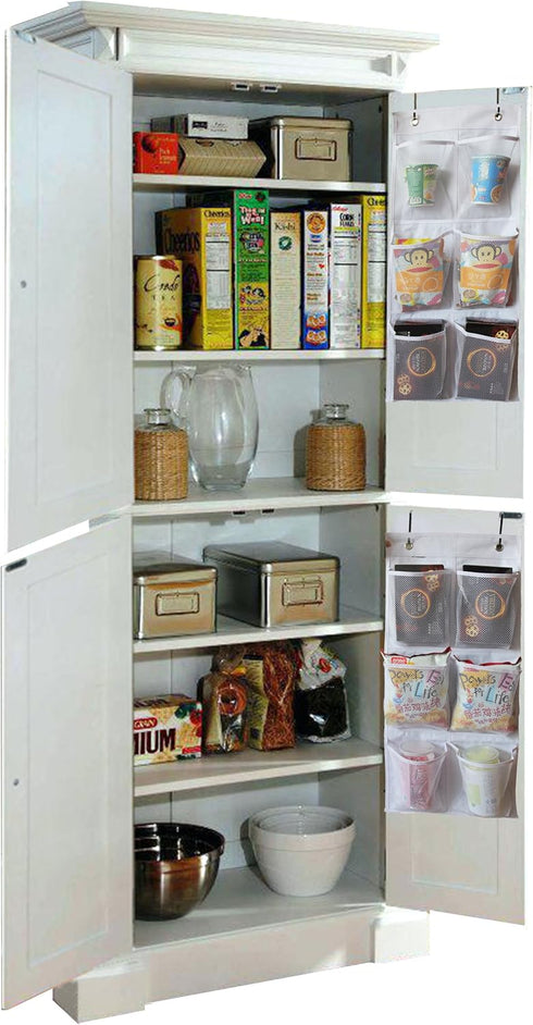 KIMBORA 2 Packs Narrow Over the Door/Wall Shoe Organizer, Small Hanging Rack with Clear Mesh Pocket