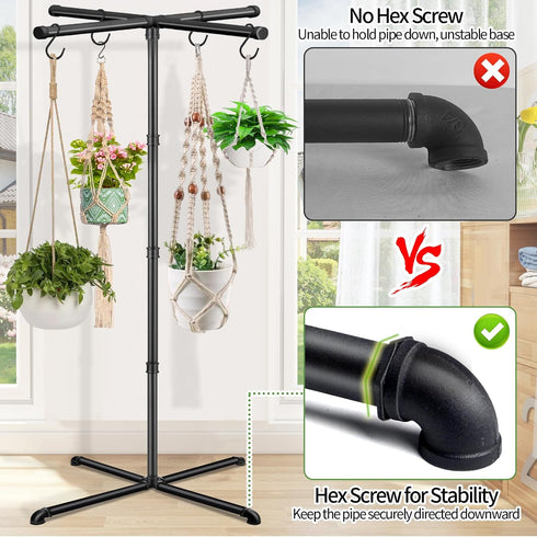 59" 8 Plant Hanger Indoor, Tall Hanging Plant Stand Heavy Duty Metal Indoor Plant Hanger Stand Hanging Plant Holder