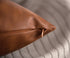 Faux Leather Lumbar Throw Pillow Cover 12x20, Decorative Cognac Brown Accent Cushion for Bedroom Living Room