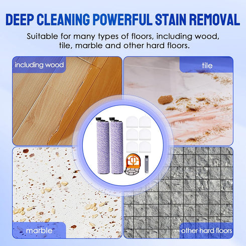 9 Pack Replacement Roller Brush and Foam Filters Kit for Shark WD101, AW302, WD201 Hydrovac XL 3-in-1 Vacuum Cleaner