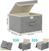 ENUMAIL Closet, 13x9.1x7.9 Storage Boxes, Collapsible Storage Bins with Lids, Cotton and linen cloth Storage Baskets