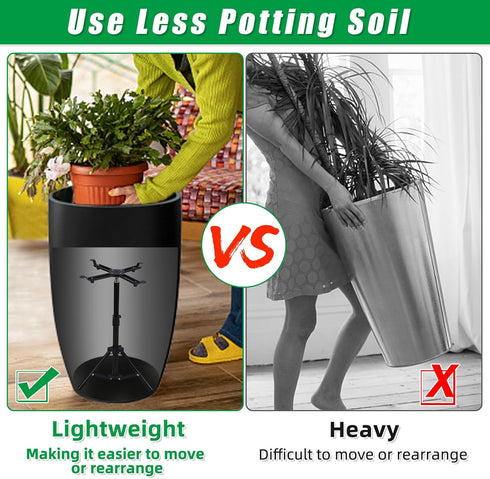 UYEDUJZ 12-22" (4.3-8.6" Adjustable Plant Risers for Inside Pots, Rise Planter Inserts for Large Pots, Planter Lift