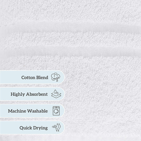 Pack 86% 14% 24 50 (8-Pack) GREEN LIFESTYLE Luxury Bath Towel - White Large Bath Towels for Spa, Gym, Bathroom, Hotel