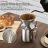 304 100 600ml Lalord Pour Over Coffee Maker, Stainless Steel wIth pcs Paper Filters & Milk Frothing Pitcher, for Home