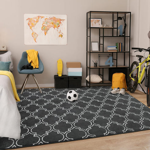 3x5 Chicrug Shag Geometric Modern Area Rug for Bedroom, Feet Memory Foam Indoor Carpet, Fluffy Rug for Living Room