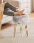 4 LG-32G IBUYKE Faux Fur Vanity Stool Chair, Furry Makeup Stool Ottoman, Soft Padded Seat, Round Footrest Footstools