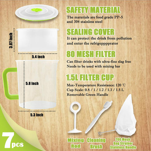 HOCTRAKA 200 1.5-Quart Multiple Usage Food Strainer Greek Yogurt Strainer Maker with Micron Nylon Cheesecloth Bag Food