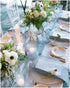Chiffon Table Runner 27x120 Inches, Baby Blue Sheer Fabric Long Table Runners for Wedding Party Decorations