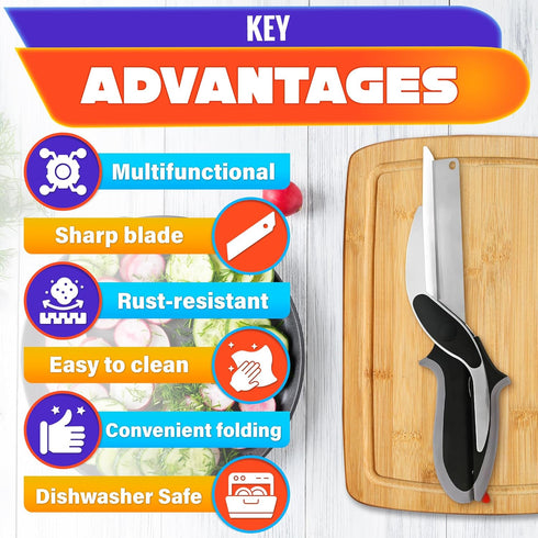 Vegetable Chopper Kitchen Scissors, Quick Vegetable Cutter Knife, Food Chopper Scissors for Meat and Fruit