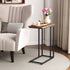 Yusong C Shaped End Table - Slide Under Sofa Couch Bed, Small Table for Small Spaces, Skinny Overbed, Coffee Drink