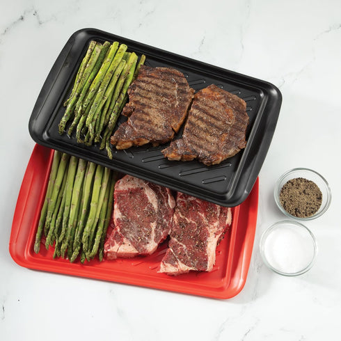 Cuisinart CPK-200 Grilling Prep and Serve Trays, Large Black and Red 17 x 10.5