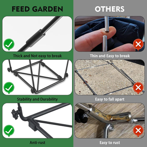 30-45 FEED GARDEN Trash Bag Holder, Outdoor Metal Leaf Bag Holder Stand, Garbage Bag Frame Holder for Gallon Bags