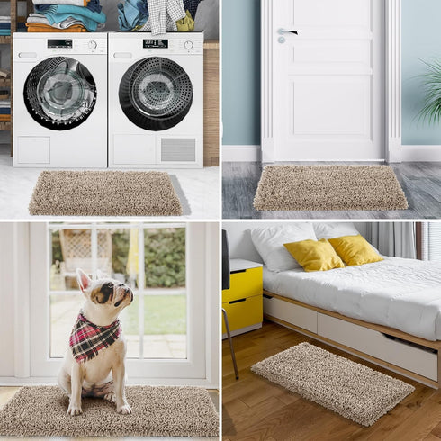 Yimobra Bathroom Rug, Chenille Extra Soft Shaggy Bath Mat, Non-Slip, Machine Washable, Plush Floor Carpet for Bath Room