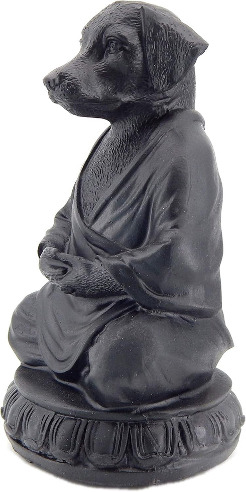 Bellaa 29608 Meditating Dog Statue, Cute Zen Buddha Yoga Pose Monk for Indoor and Outdoor Decor