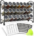 SWOMMOLY 3 Tier Spice Rack Organizer with 24 Empty Round Spice Jars, 396 Spice Labels, Funnel and Chalk Marker