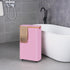 Slim Laundry Basket with Wheels, Rolling Basket with Lid and Removable Bag, 75L (19.8 Gallon) Pink