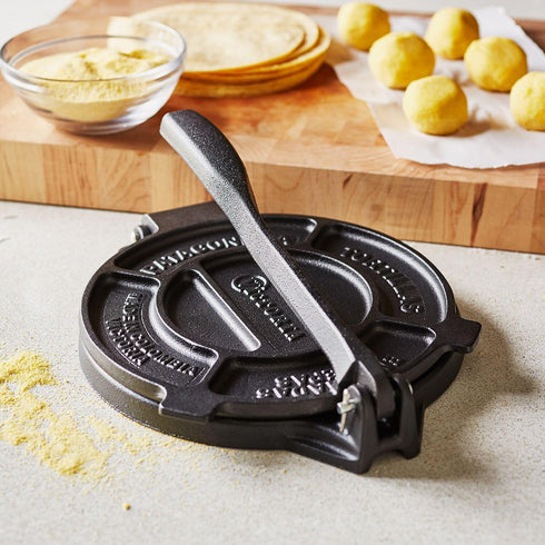 Creative Home & Kitchen Cast Iron Tortilla Press, 8", Black